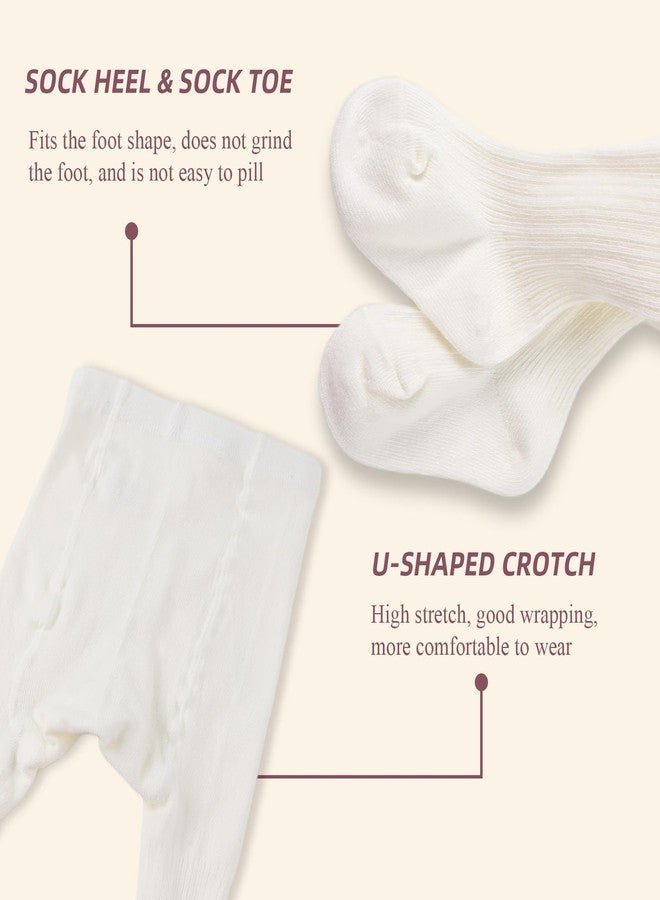 PESAAT Baby Girls Tights Cotton Infant Pantyhose Twist Toddler Tight for Girl Cable Knit Leggings 0-6 Years (4-6 Years, 3PCS-A) - Image 2