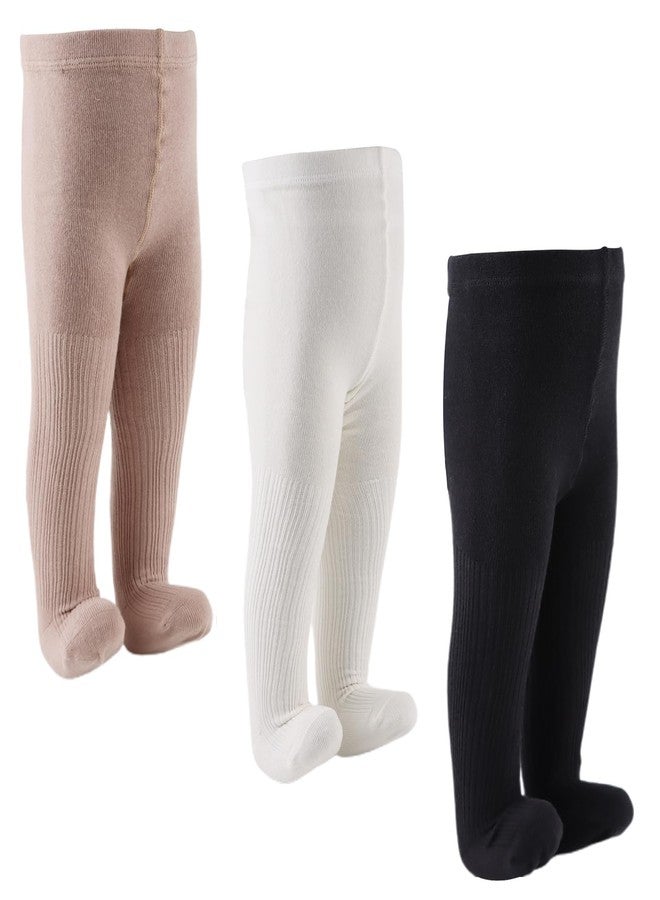 PESAAT Baby Girls Tights Cotton Infant Pantyhose Twist Toddler Tight for Girl Cable Knit Leggings 0-6 Years (4-6 Years, 3PCS-A) - Image 1