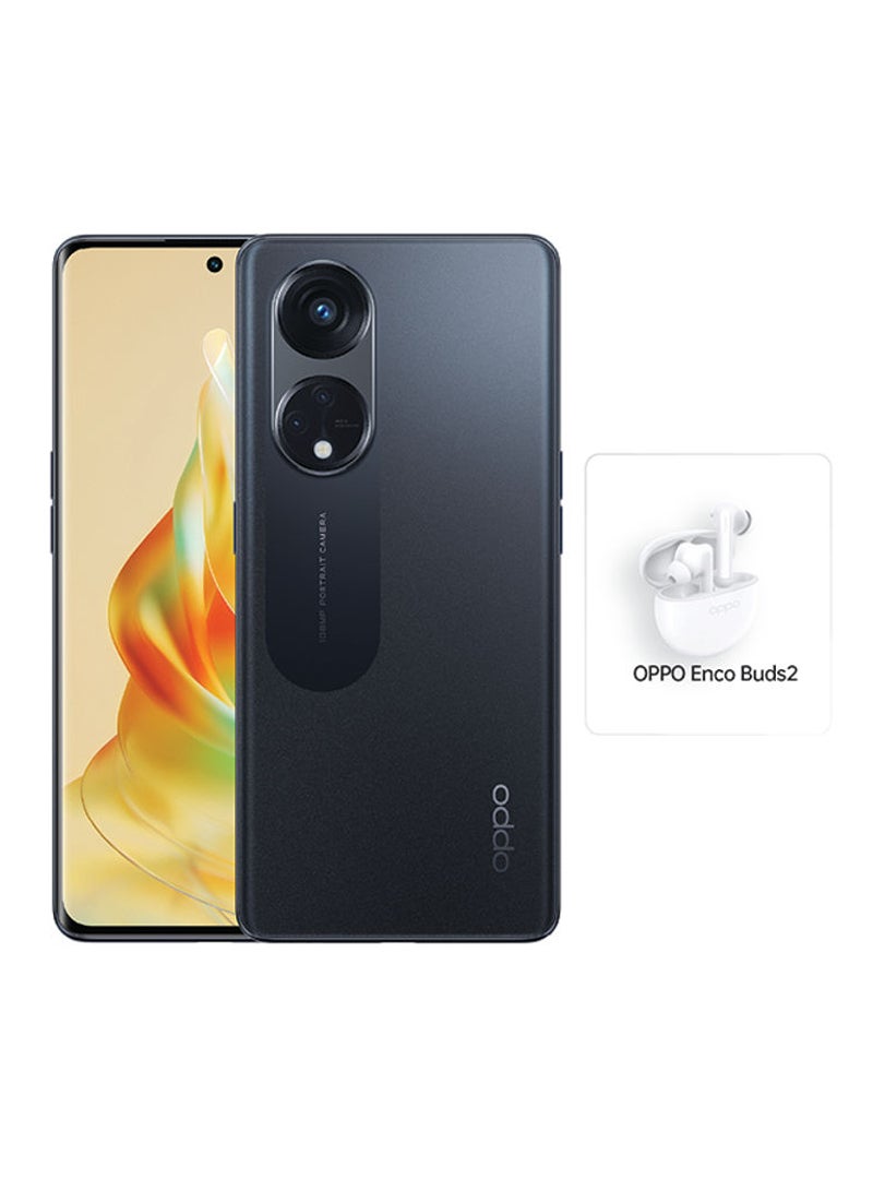 OPPO Reno 8T Dual SIM Midnight Black 8GB RAM 256GB 5G with Oppo Enco Buds 2 - Middle East Version - Image 1