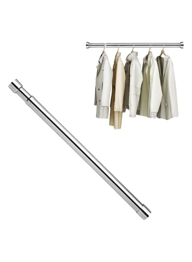 NANAO Adjustable closet Rod, Wall mounted hanging Rod for closet, Premium 304 Stainless Steel closet Pole closet Bar with socket set for Wardrobes (48cm-80cm) - Image 1