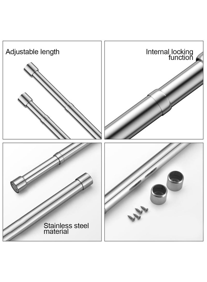 NANAO Adjustable closet Rod, Wall mounted hanging Rod for closet, Premium 304 Stainless Steel closet Pole closet Bar with socket set for Wardrobes (48cm-80cm) - Image 3