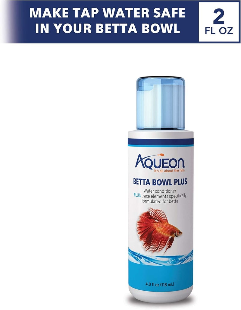 Aqueon Betta Bowl Plus Water Conditioner Neutralizes Chlorine and Ammonia for Betta Fish Tanks - 4 Ounces - Image 1