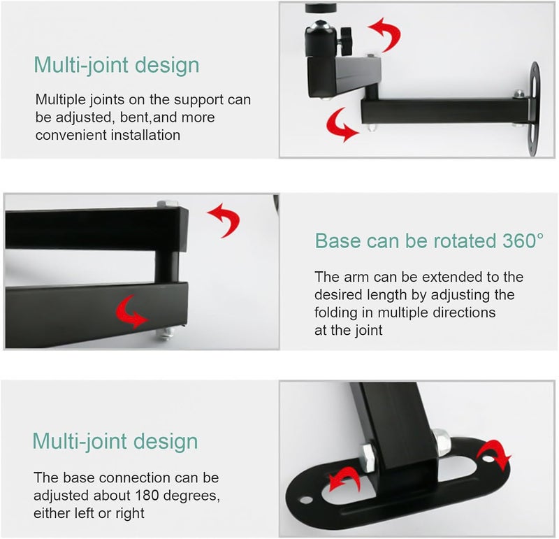 Projector Wall Mount Stand Ceiling Projector Holder with 360°rotatable Head and 90°Tilting for Home Theater - Image 4