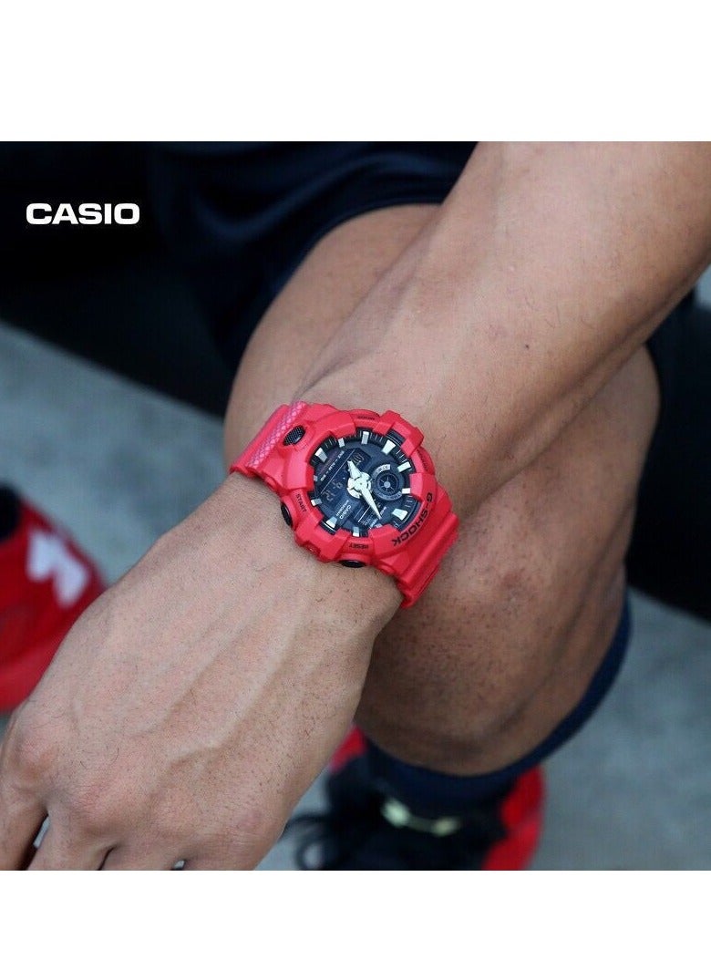 CASIO G-shock Analog Digital Red Men's Watch 200 Meter Water Resistant with Day and Date GA-700-4A - Image 4