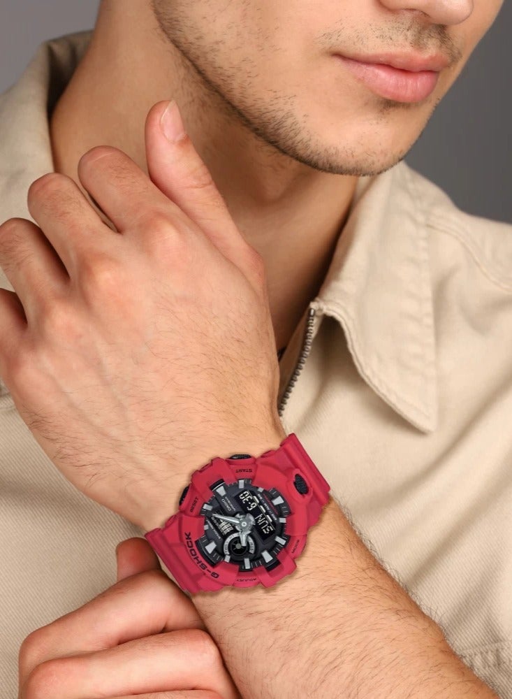 CASIO G-shock Analog Digital Red Men's Watch 200 Meter Water Resistant with Day and Date GA-700-4A - Image 2