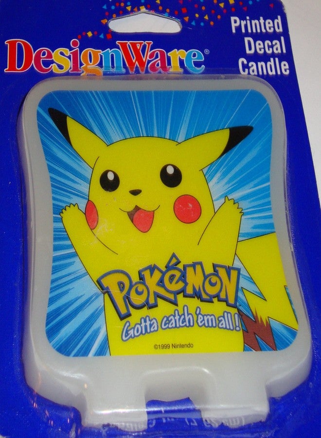 Pokemon Pikachu Printed Decal Candle Cake Topper by Designware