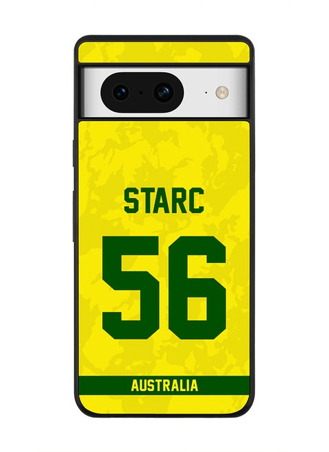 Rugged Black Edge case for Google Pixel 8, Custom Slim fit Flexible Anti Drop Thin Phone Case Cover - Team Australia Mitchell Starc, Jersey No 56