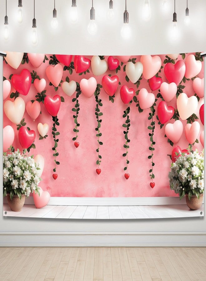 KatchOn, Heart Valentines Day Backdrop - XtraLarge, 72x44Inch | Valentines Backdrops for Photography | Happy Valentines Day Banner, Valentines Day Decorations | Wedding, Proposal Party Decorations - Image 1