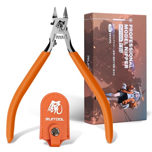 RUITOOL Model Nippers, Model Tools for Advancers to Repair and Fix Plastic Models, Ultra-thin Single Blade Model Nipper, Non-slip Grip 4.7 Inch Sprue Cutter for Plastic Model Building - Image 1