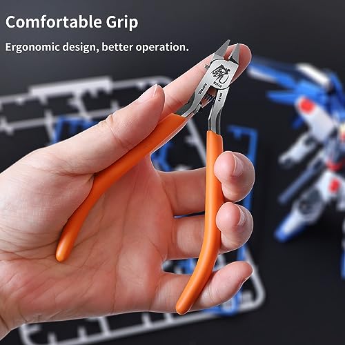RUITOOL Model Nippers, Model Tools for Advancers to Repair and Fix Plastic Models, Ultra-thin Single Blade Model Nipper, Non-slip Grip 4.7 Inch Sprue Cutter for Plastic Model Building - Image 3