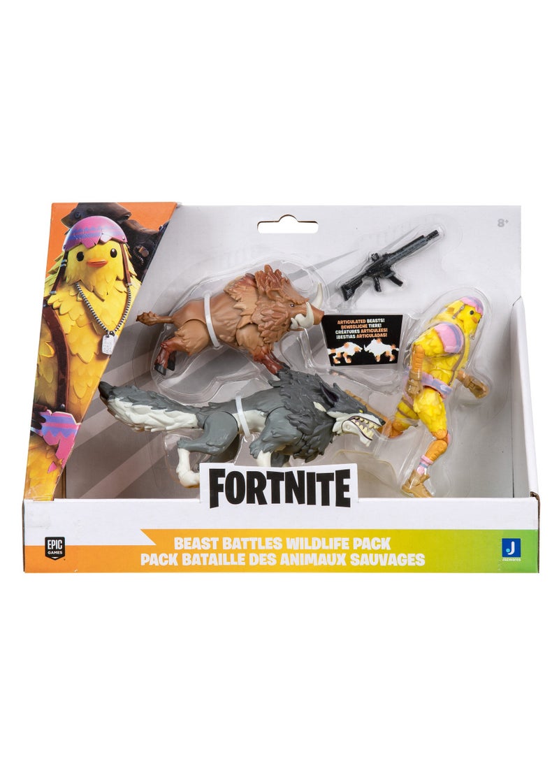 FORTNITE Fornite Duo Mode 4-Inches Figure with Wolf and Boar | Wildlife Animal | Collectible Figure | Animal Figure | Display Figure | Gift for Kids  - Image 1
