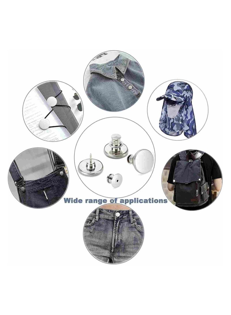 SOLDOUT 10 PCS Jeans Waist Buttons 17mm Nail Free Adjustable Waist Extenders Buttons Detachable Clothing Pants Waist Buckle (Pack of 10, Bronze - Jeans Wear)  - Image 2