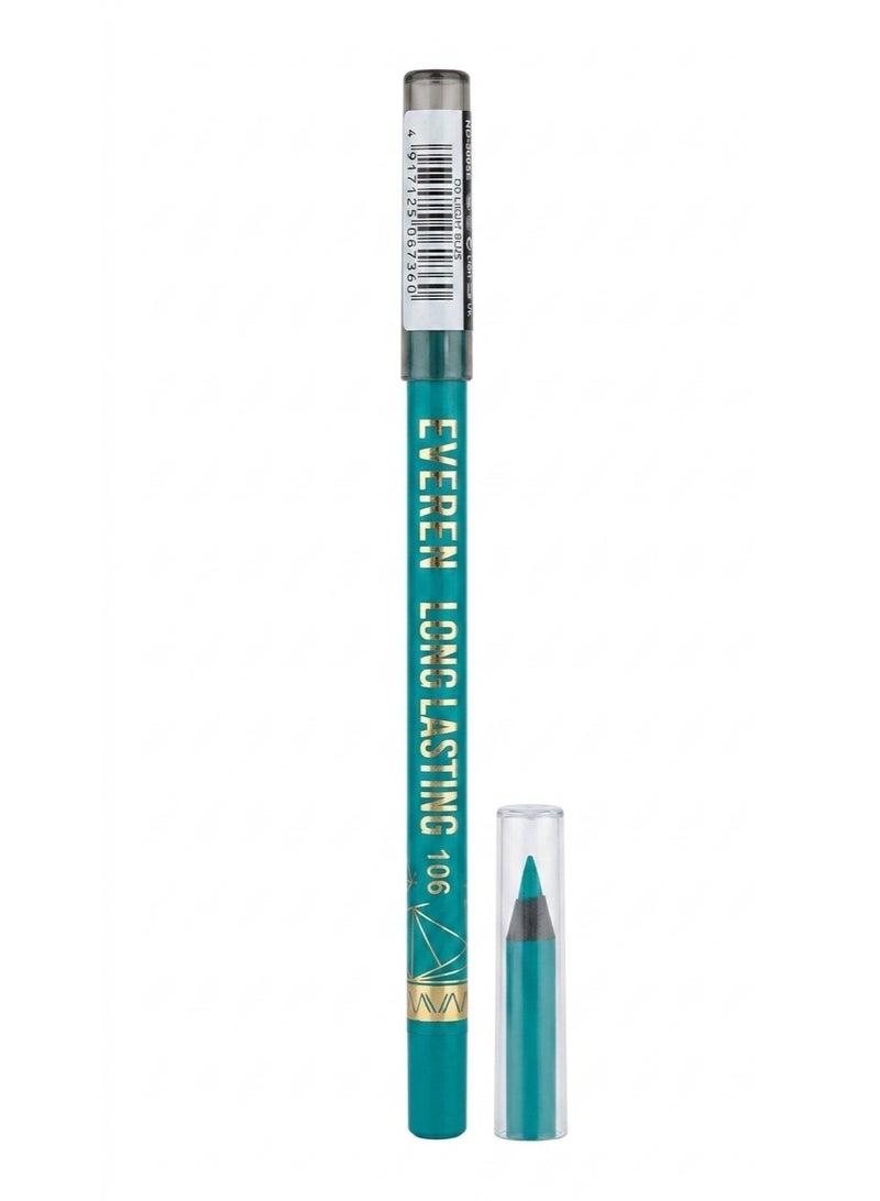Professional Longlasting Eye Pencil - Shade 106 Turquoise Teal - 2-in-1 Kohl & Eyeliner - Waterproof - Image 1