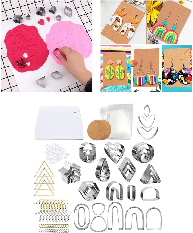 klarako Stainless Steel Polymer Clay Cutters Clay Earring Cutters for Jewelry Making Pendant Charms - 141 Pieces - Image 5