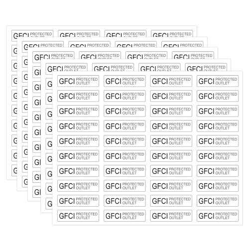 GSCWLD 200PCS GFCI Protected Outlet Stickers for Outlets Plate,GFCI Labels Stickers for Receptacles Not Grounded,NO Equipment Ground Clear Sticker Decals(0.27" x 1") - Image 1