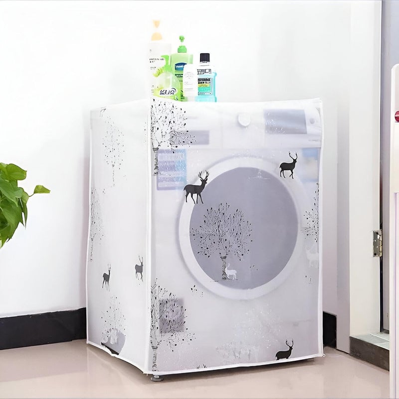 Generic Washing Machine Cover - Stylish Waterproof Washing Machine Cover with Unique Patterns, Size 83*56*60, Made of Cotton and Polyester Blend - Image 3