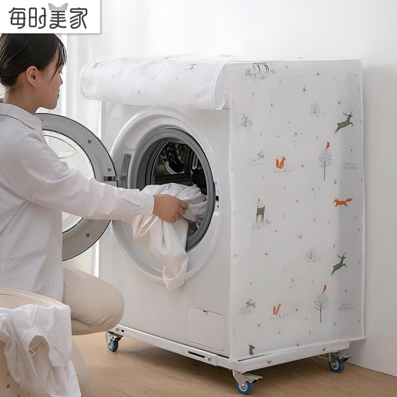 Generic Washing Machine Cover - Stylish Waterproof Washing Machine Cover with Unique Patterns, Size 83*56*60, Made of Cotton and Polyester Blend - Image 2