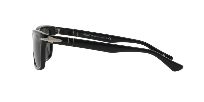 Persol PO3048S Rectangular Sunglasses, Black/Green, 58 mm - Image 4