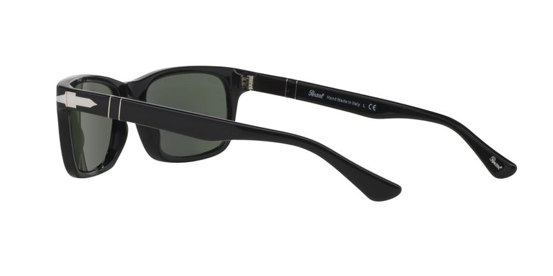 Persol PO3048S Rectangular Sunglasses, Black/Green, 58 mm - Image 5