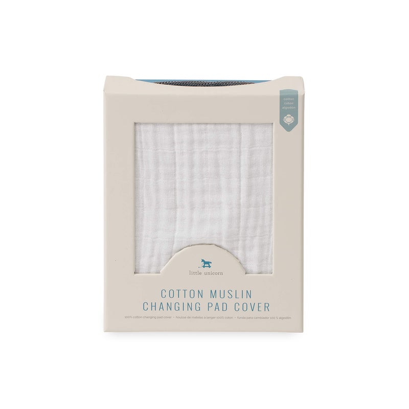 Little Unicorn Premium Changing Pad Cover | Extra Soft & Breathable Muslin Fabric (White) - Image 3