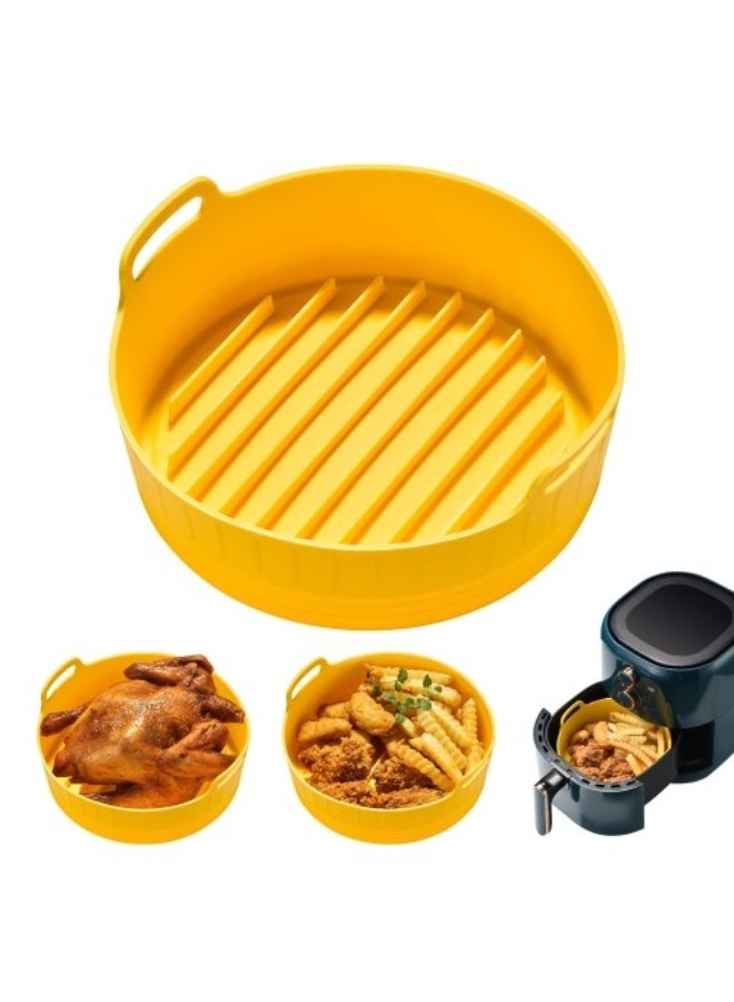 هابي هوم 1 قطعة صينية سيليكون للمقلاة هوائية بطانات السيليكون للمقلاة الهوائية قابلة لإعادة الاستخدام مع فرشاة للأطباق بالصابون السائل(7.68 × 7.68 × 2.5 بوصة) - Image 2