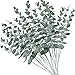 AUMVEYI AUMVEYI 20pcs Faux Eucalyptus Stems Flowers Short Artificial Eucalyptus Greenery Stem Fake Eucuplutis Leaves Branches  - Image 2