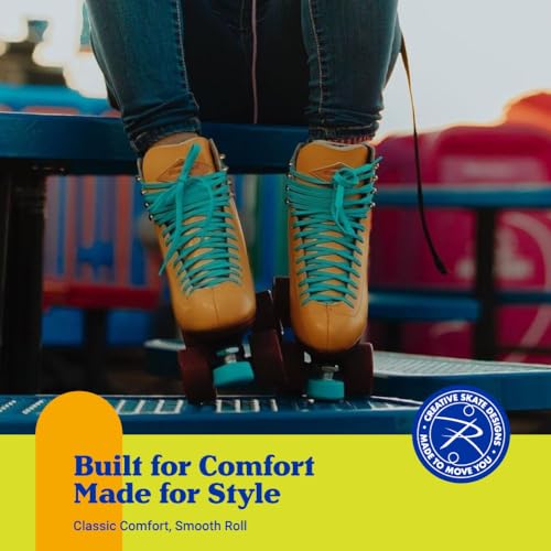 Riedell Crew Roller Skates for Women and Men - Colorful Outdoor Roller Skates with Moisture-Wicking Lining, Padding, and a High-Top Precision Fit - Ocean - 9 - Image 3