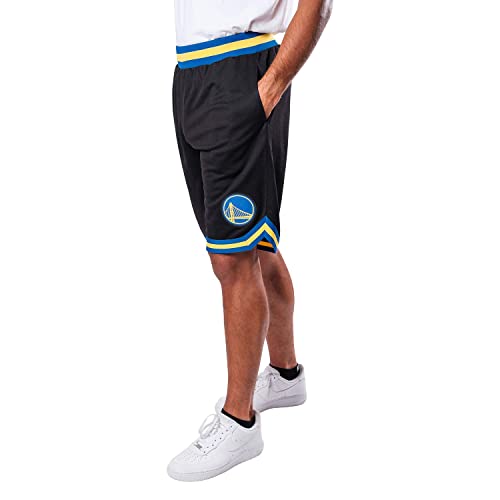 Ultra Game NBA Official Mens Active Knit Basketball Training Shorts Unisex Golden State Warriors Black XLarge - Image 3