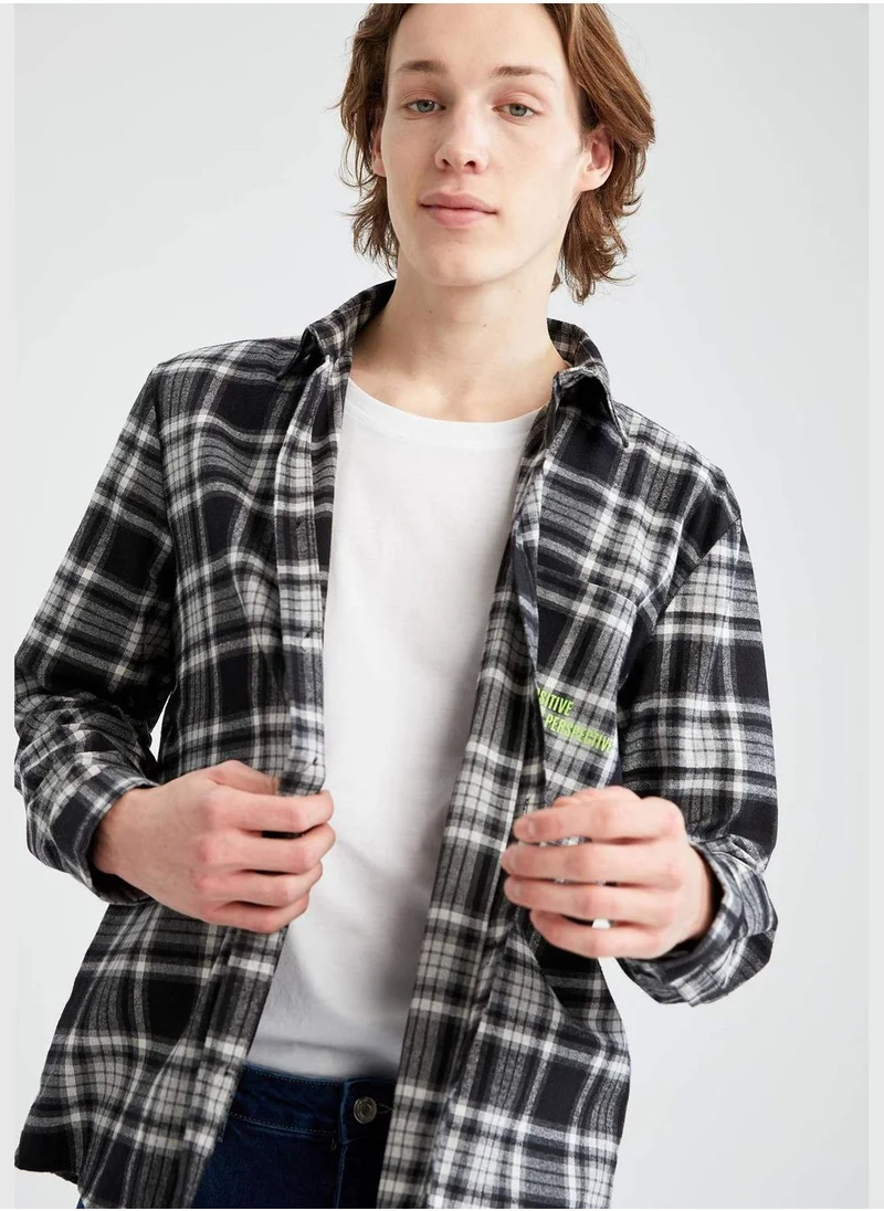 DeFacto Long Sleeve Check Print Shacket