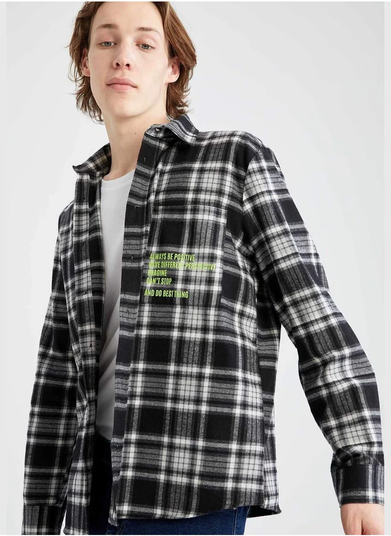 DeFacto Long Sleeve Check Print Shacket
