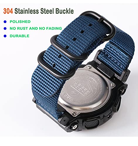 Lijinlan Nylon Replacement Strap for Casio G-Shock Watch Model DW-5600E, DW-5600, DW-5600BB, DW-5700, DW-6900, GW5610, DW-D5500 Series Accessory(Black) - Image 3