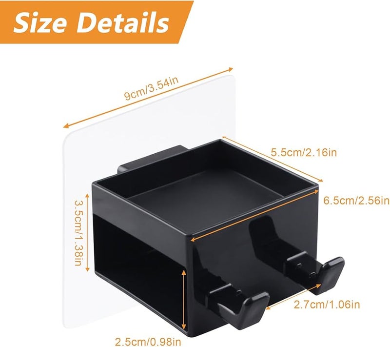 حامل موس الحلاقة اللاصق MOROBOR أسود قابل للإزالة قابل لإعادة الاستخدام مقاوم للماء خطاف الحمام - Image 3