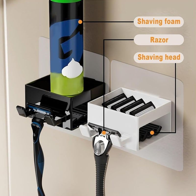 حامل موس الحلاقة اللاصق MOROBOR أسود قابل للإزالة قابل لإعادة الاستخدام مقاوم للماء خطاف الحمام - Image 4