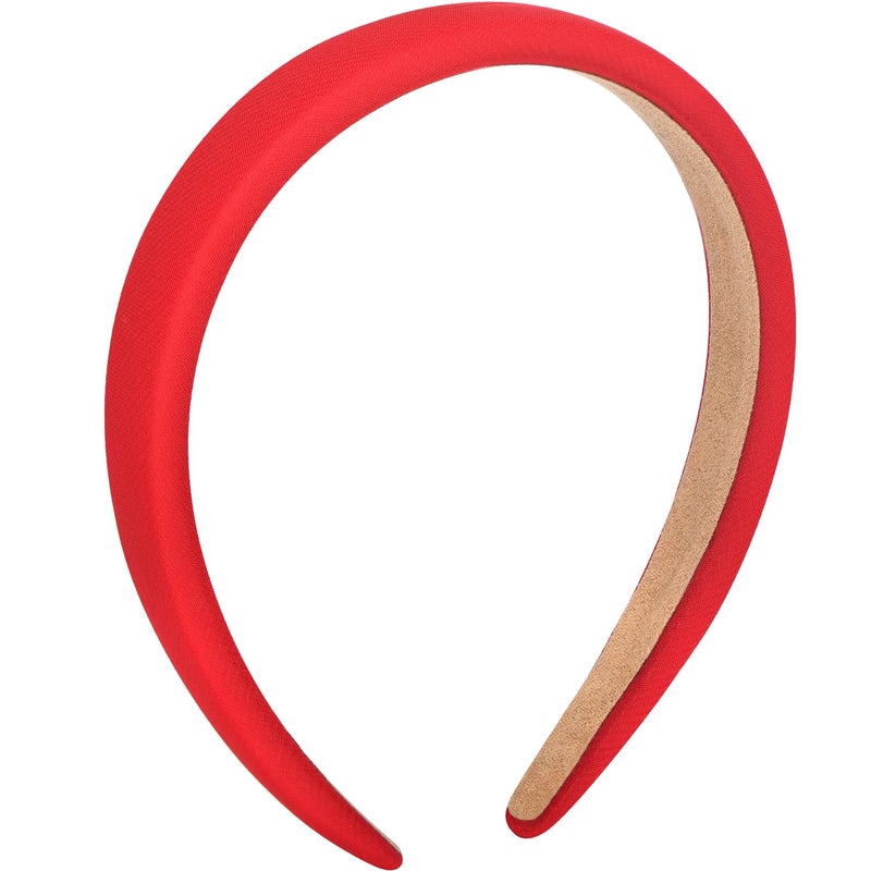 WantGor Padded Headband for Women Wide Sponge HeadBands Plain Solid Hair Band Hoops Vintage Yoga Head Bands Fashion Elastic Hairband Accessories Red