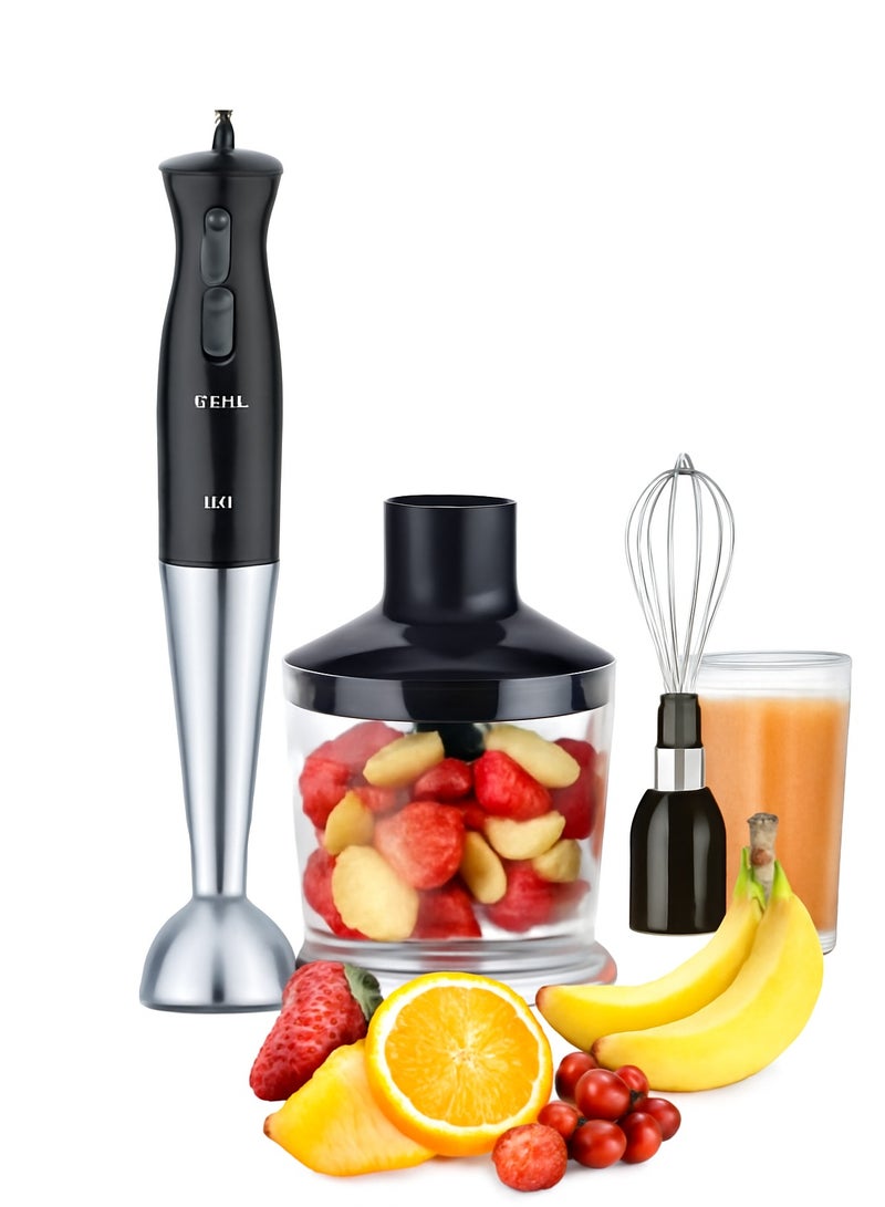 PALSON Hand Blender 3IN1, Stainless steel blending stick for durability, 600ml cup for direct blending, Black - 40021 - Image 1