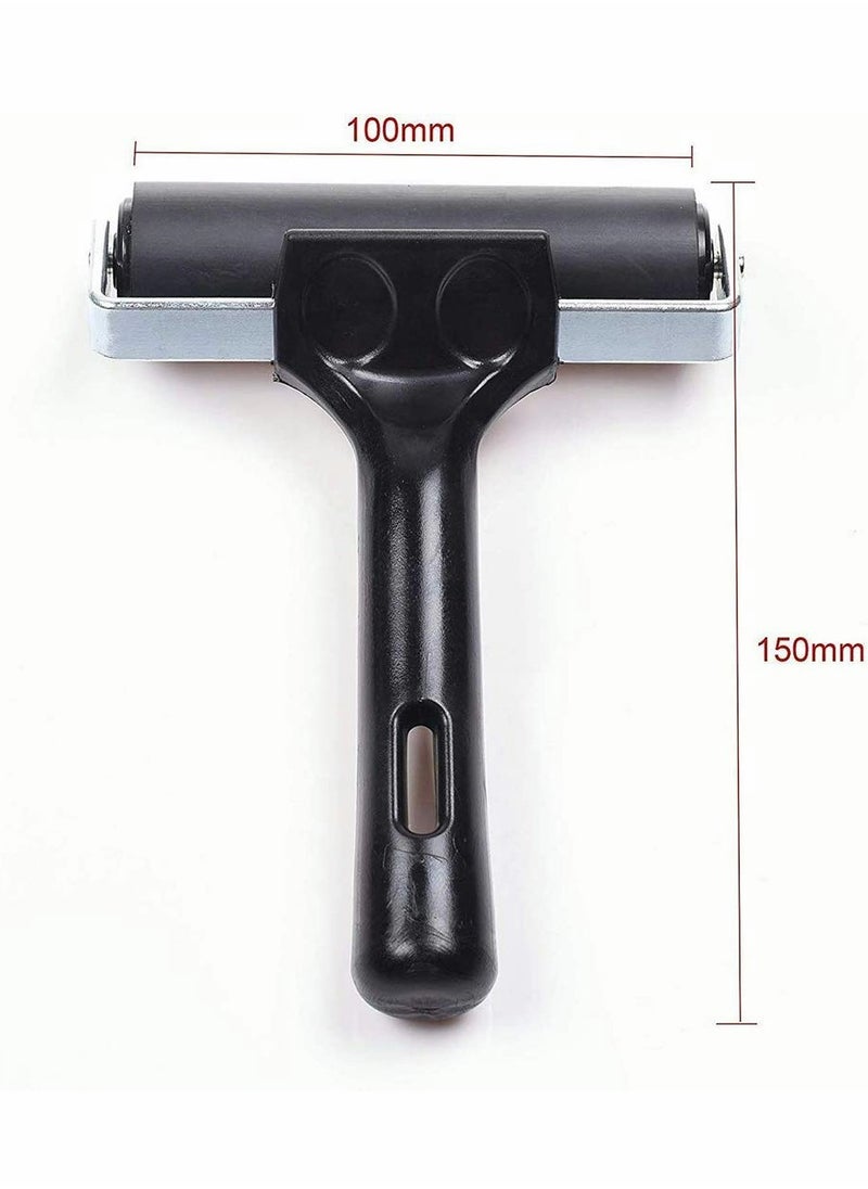 SYOSI Rubber Brayer Roller, Printing Ink Rubber Brayer Roller Paint Brush Black Ink Applicator Art Craft Oil Painting Tool for Printmaking Anti Skid Tape Construction  - Image 2