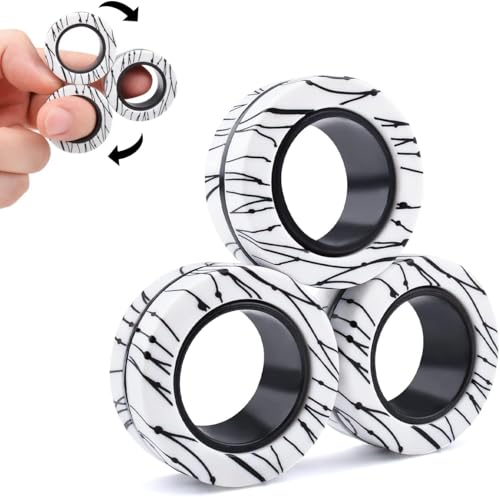 Cevioce 3 PCS Magnetic Rings Fidget Toys Set for Adults Boys TeensADHD Anxiety Fidget Spinner Magnetic RingCoolest Finger Stress Relief Toys Kids Birthdays Easter Gifts for 8 9 10 11 12 Year Old - Image 1