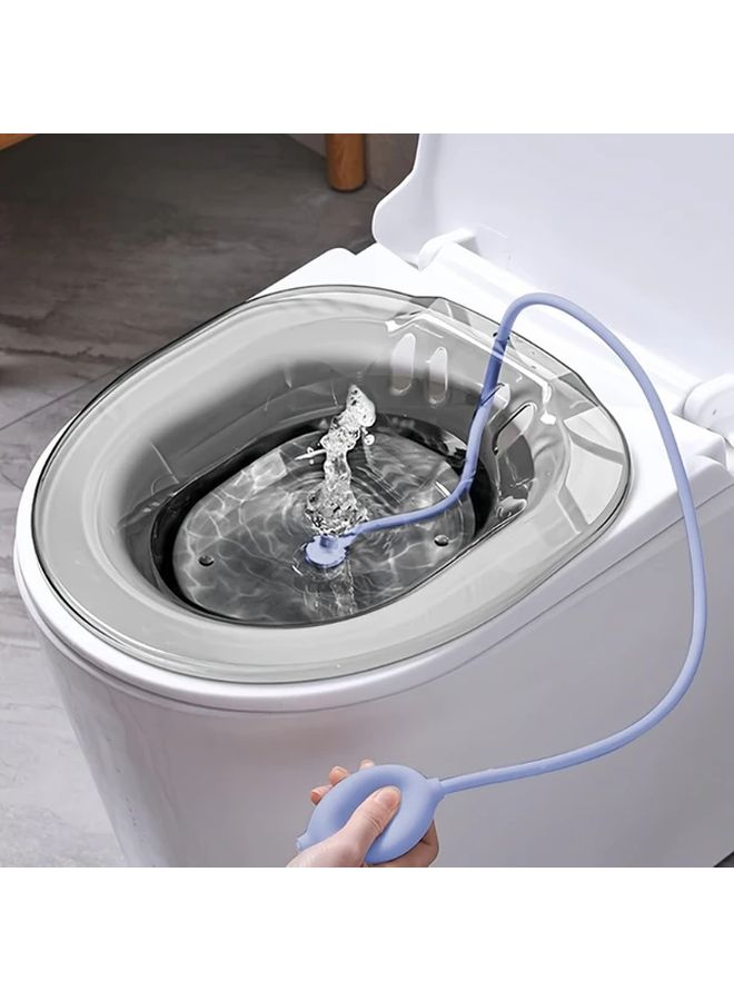 3Pcs Grey Bidet Attachment Set with Hook and Flusher Leak Proof Portable Durable Plastic Design for Men Women Elderly Postpartum Care No Squatting Needed Hemorrhoid Treatment Personal Hygiene Modern Bathroom Accessory - Image 1