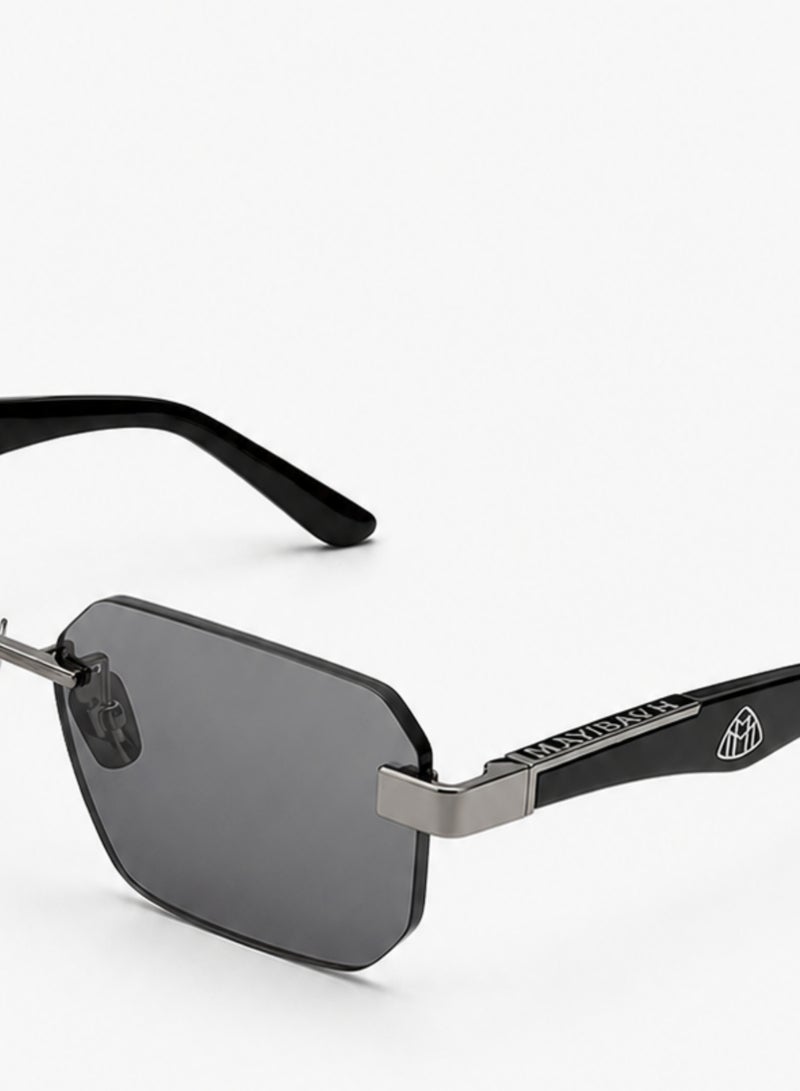 MAYBACH Rimless Sunglasses for Men & Women – Black Titanium Designer UV400 Shades with Frameless Square Lens - Image 3