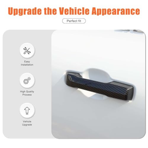 TOYCIDFG Door Pull Handle Cover Trim Compatible with Toyota Tundra 20222025 Car Exterior Door Handles Decoration Accessories 4PCS Carbon Fiber Pattern - Image 5
