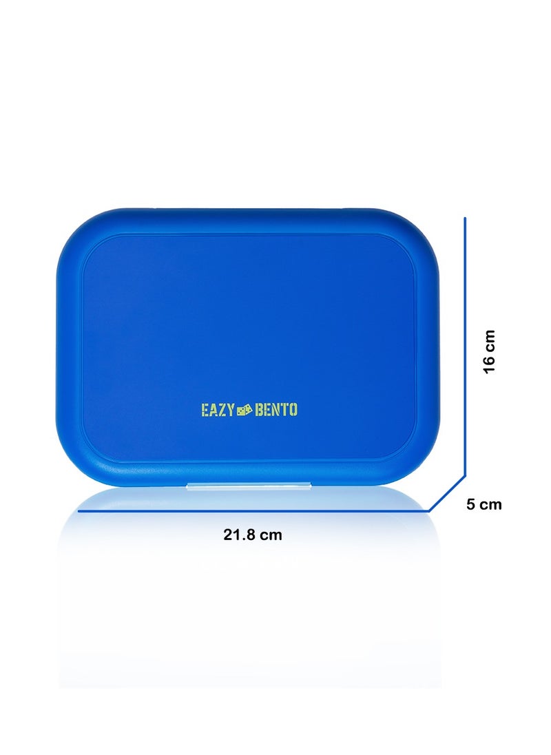 Eazy Kids - 4 Compartment Bento Lunch Box - Mat Blue - Image 1