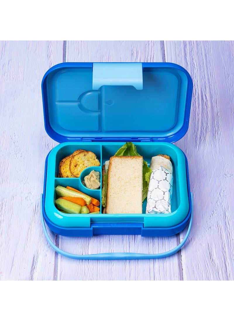Eazy Kids - 4 Compartment Bento Lunch Box - Mat Blue - Image 1
