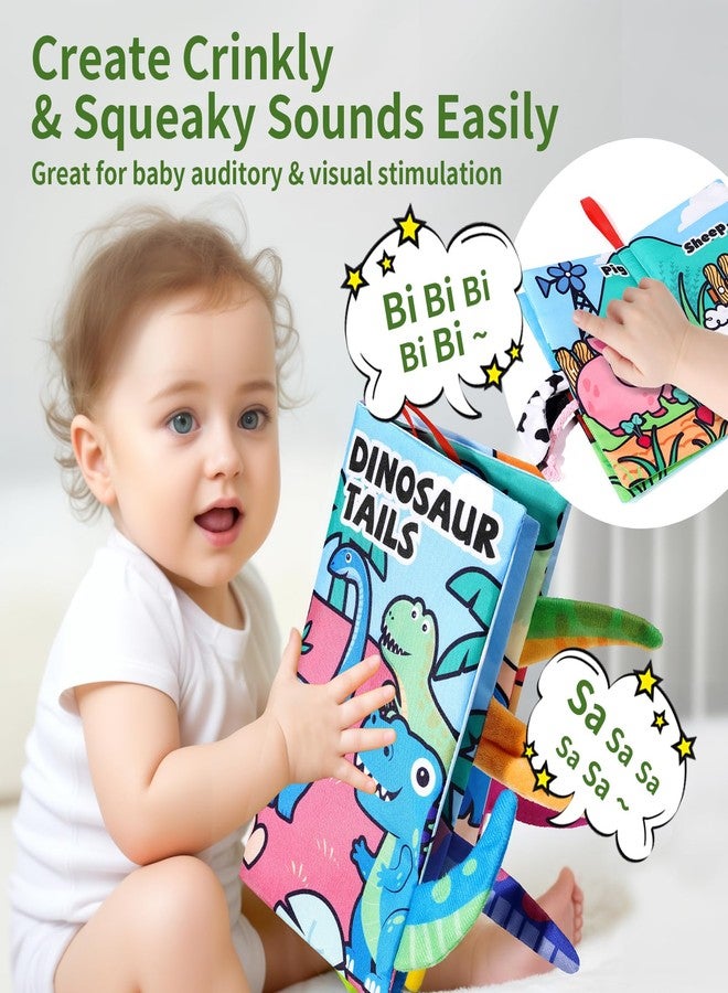 مجموعة كتب أطفال YySiRui، 4 كتب، للأطفال من عمر 0-6 أشهر، كتب تصدر صوت طقطقة، لعبة حسية للأطفال، ألعاب أطفال من عمر 0-6 أشهر، لعبة قماشية ناعمة، هدية مثالية لحفلات استقبال المولود - 6 صفحات، لون أزرق - هدايا عيد الفصح - Image 4