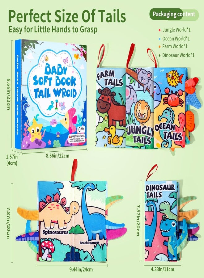 مجموعة كتب أطفال YySiRui، 4 كتب، للأطفال من عمر 0-6 أشهر، كتب تصدر صوت طقطقة، لعبة حسية للأطفال، ألعاب أطفال من عمر 0-6 أشهر، لعبة قماشية ناعمة، هدية مثالية لحفلات استقبال المولود - 6 صفحات، لون أزرق - هدايا عيد الفصح - Image 2