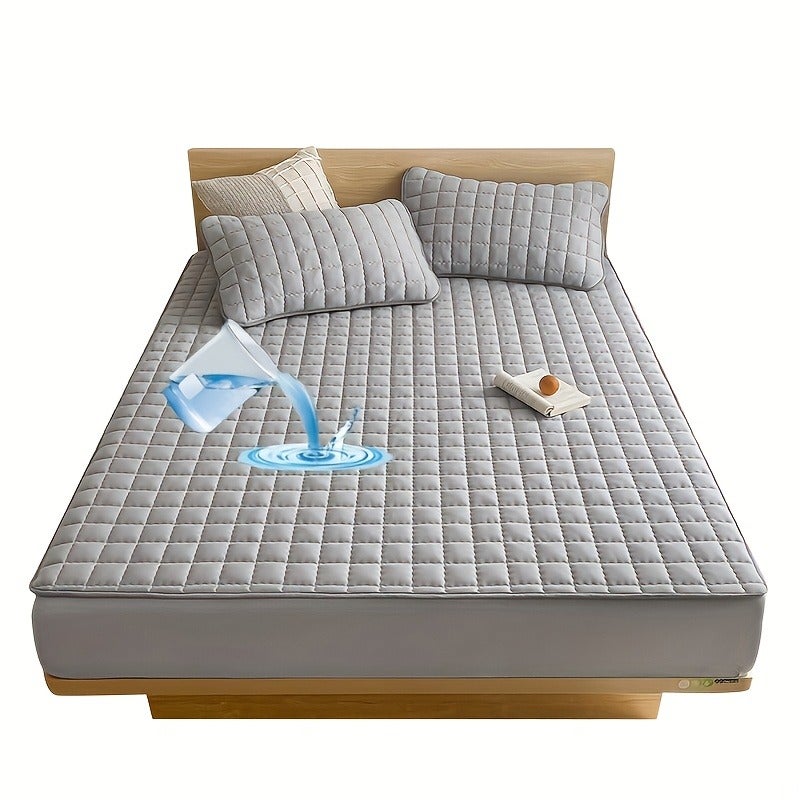 1pc Quilted Mattress Protector (Without Pillow And Core), Soft Comfortable Solid Color Bedding Mattress Cover, Fitted Sheet Mattress Protector for Bedroom, Guest Room, with Deep Pocket, Fitted Sheet 90*200cm 160 * 200cm, And Other Multiple Sizes - Image 5