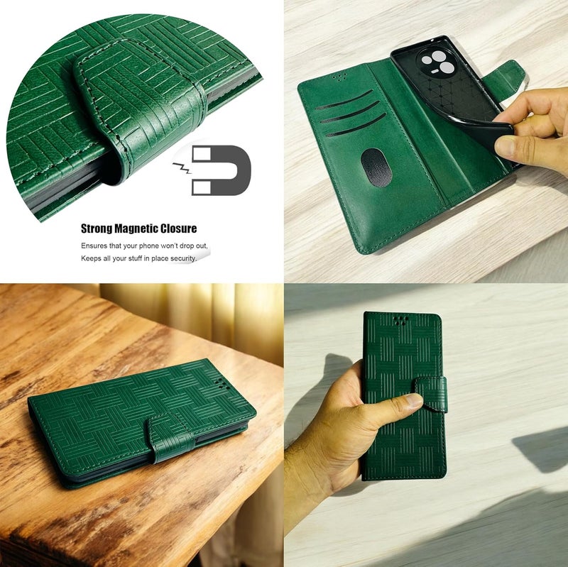 SBMS Flip Cover for Samsung Galaxy A17 5G / Samsung Galaxy F17 5G Back Cover Case with Magnatic Closure | Inbuilt Stand | Card & Money Pocket (MatGreen) - Image 5