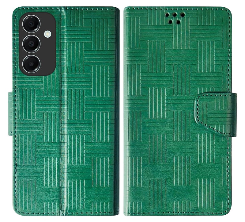 SBMS Flip Cover for Samsung Galaxy A17 5G / Samsung Galaxy F17 5G Back Cover Case with Magnatic Closure | Inbuilt Stand | Card & Money Pocket (MatGreen) - Image 1