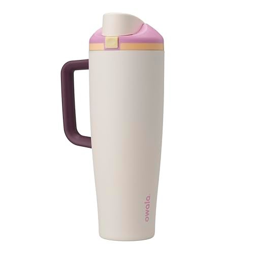 Owala FreeSip Tumbler Insulated Stainless Steel Water Bottle with Builtin Straw and Side Handle For Travel Work School and Sports BPA Free Leak Proof 40oz Daybreak - Image 1