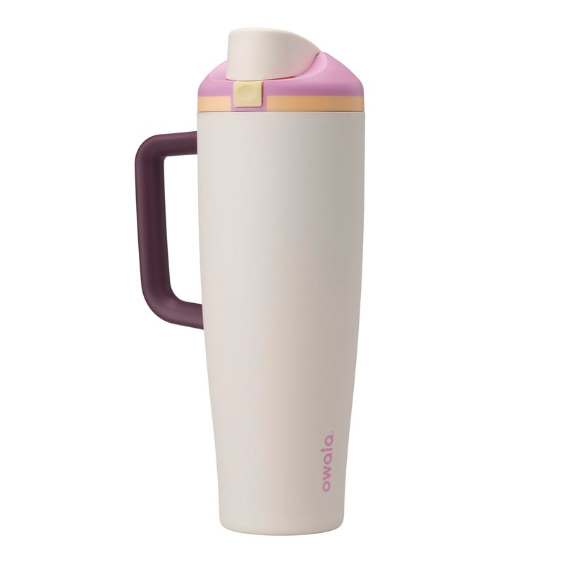 Owala FreeSip Tumbler Insulated Stainless Steel Water Bottle with Builtin Straw and Side Handle For Travel Work School and Sports BPA Free Leak Proof 40oz Daybreak - Image 2