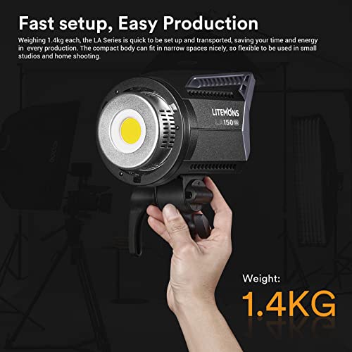 Godox Litemons LA150Bi LED Video Light, 2800K-6500K, Bowens Mount, CRI 96+ TLCI 97+, 11 FX Effect,0-100% Dimming, APP Control, for Film Shooting, Wedding, Live Broadcast, Portrait - Image 4